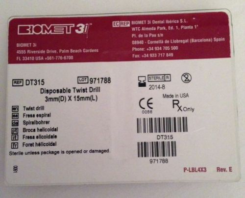 Biomet 3i Disposable Twist Drill 3mm x 15mm