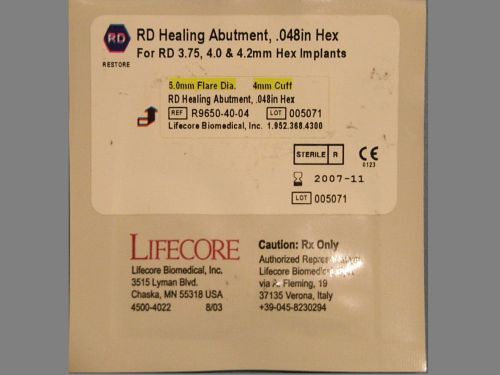 Restore RD Healing Abutment 5/4 Lifecore Keystone Ext Hex Implant