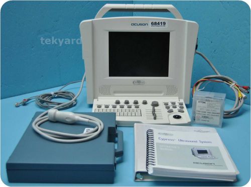 Acuson cypress portable color doppler cardiac ultrasound system &amp; 3v2c probe ! for sale