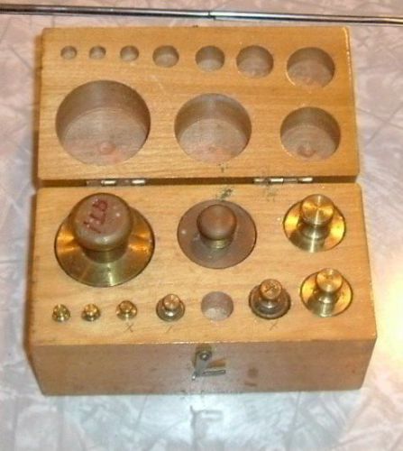 vtg. fisher scientific co. 9  weight set for parts missing one weight
