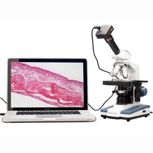40x-2000x led monocular digital compound microscope w 3d stage and 1.3mp camera for sale
