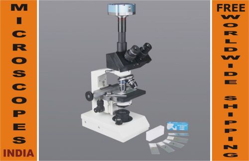 2500x professional trinocular led microscope w 5mp usb camera measuring software for sale