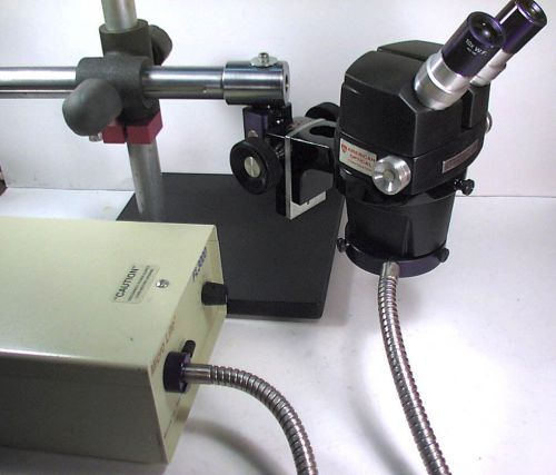 Newly refurbished american optical ao 569 stereozoom microscope &amp; fiber optic for sale