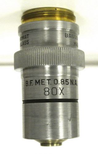 Bausch &amp; lomb / b&amp;l 31-13-58 80x metallurgical planachromat objective for sale
