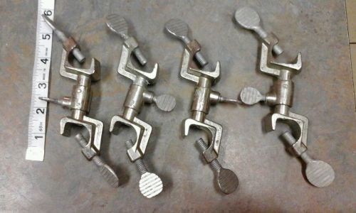 Lot of 4 fully adjustable angle clamps for chemistry lab FISHER vintage