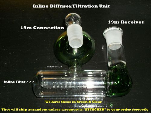 LAB GLASS FILTER UNIT FILTRATION DIFFUSER INLINE GROUND JOINT ADAPTER
