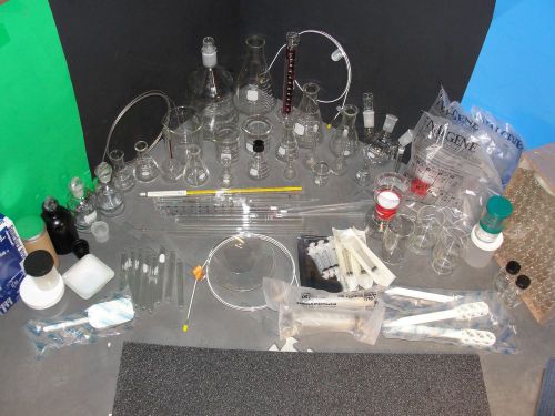 Huge lot of chemistry set lab glassware flasks beakers pipettes for sale