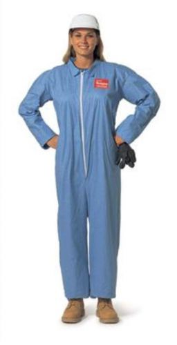 2x blue tempro water resistant &amp; flame retardant coveralls. (6 each) for sale
