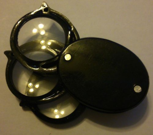 Large Pocket Magnifier: 3 Lenses Plastic Case