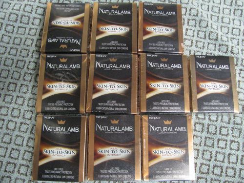 (30) NEW Trojan Naturalamb Luxury Latex Free Condoms Natural Skin Lubricated