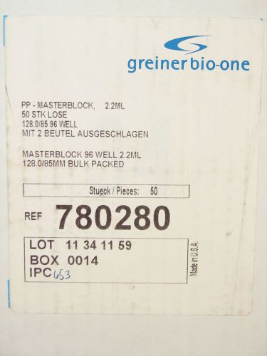 Greiner bio-one 96 well masterblock  2.2ml 128.0/85 # 780280 qty 45 for sale