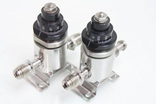 Lot of 2 parker high precision regulator valves micrometer adjustment stainless for sale