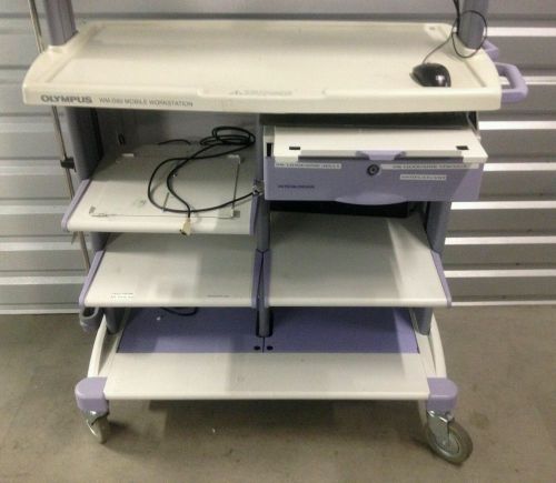 Olympus WM-D60 Mobile Workstation Cart w/ scope holder and 2 monitor arms