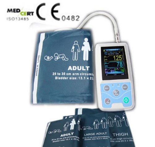 24hrs Ambulatory Blood Pressure Monitor ABPM Holter NIBP MAPA + 3 cuffs free
