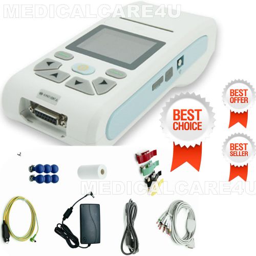 Hot ecg machine with software+printer,1 channel ecg electrocardiograph,2g+5paper for sale