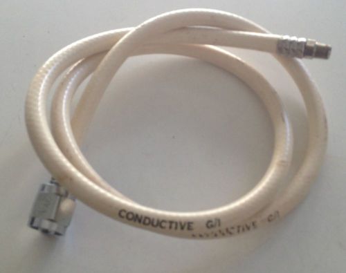 vacuum hose medical 40&#034; w/ DISS fem.hex xNPT vac.conntor, white conductiv,used