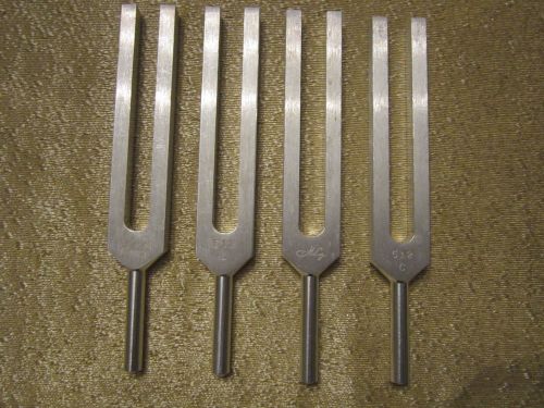 Used - Set of 4 Tuning Forks McCoy 512 C Tuned Medical Vibrating Fork Instrument