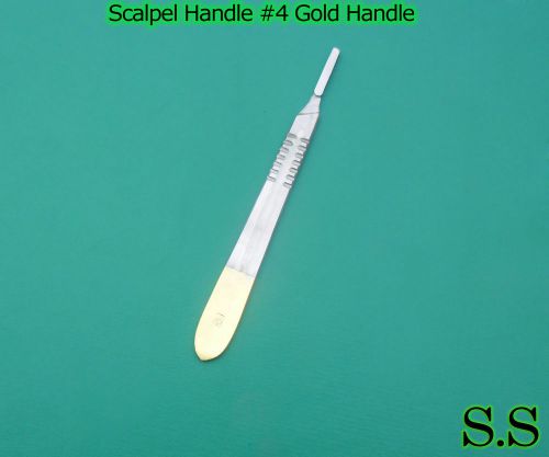 5 Pcs Scalpel Handle #4 With Gold Plated Surgical Dental Veterinary Instruments