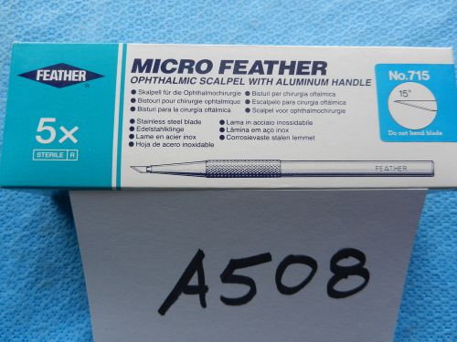 Micro feather 715 ophthalmic microsurgical scalpel with aluminum handle  qty 5 for sale