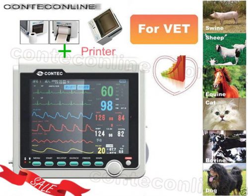 Vet veterinary patient monitor ecg,  nibp, spo2, resp,temp, printer, cms6000b for sale