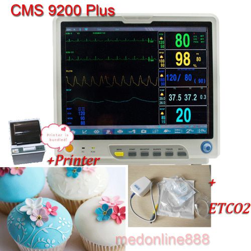 15&#039;&#039; CE BIG TOUCH SCREEN ICU Patient Monitor CMS9200 Plus+ ETCO2+Printer