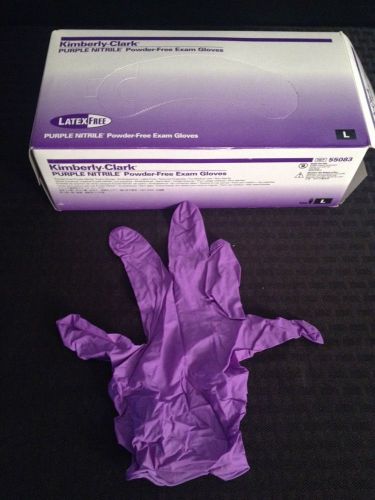 NEW BOX OF 100 KIMBERLY-CLARK Large Purple Nitrile Powder-Free Exam Gloves 55083