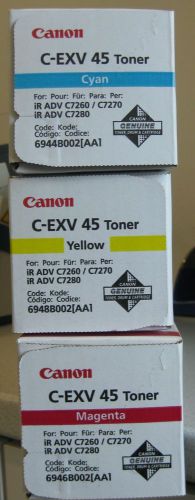 GENUINE CANON C-EXV 45 FULL SET YELLOW/MAGENTA/CYAN/BLACK TONER BRAND NEW