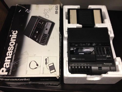 Panasonic Standard Cassette Transcriber RR-830 Recorder Foot Pedal, w/ Box