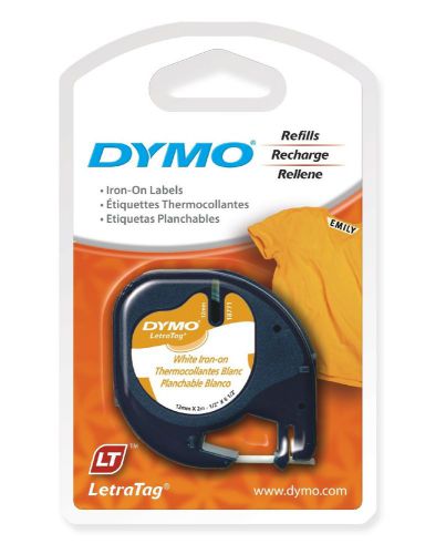 Dymo letratag iron-on 1/2&#034; (12mm) label refill tape letra tag lt-100 plus &amp; qx50 for sale