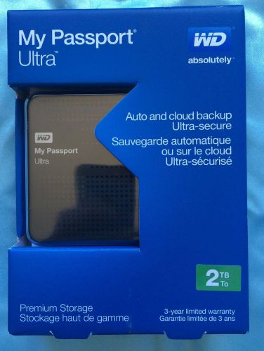 Wd my passport ultra 2tb portable external hard drive, blk **brand new**un-open* for sale