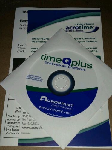 Acroprint TimeQplus time &amp; attendance software 3.1.7 ,Brand New,Free Ship USA.