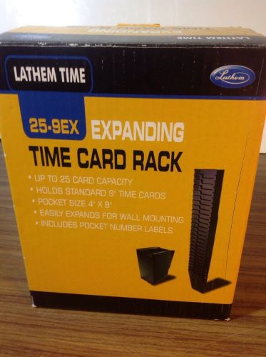 Lathem expanding time card rack 25-9ex up to 25 card capacity nib for sale