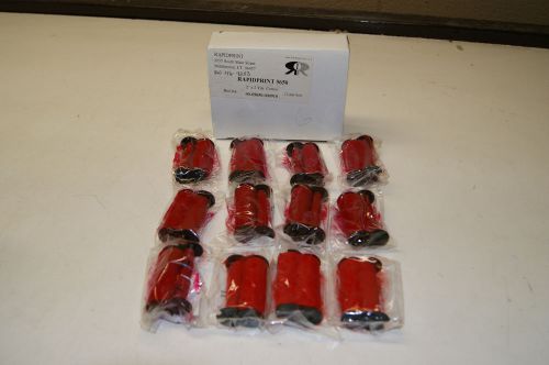Box Lot of 12 RAPIDPRINT TIME CLOCK #5650 PREMIUM RED COTTON RIBBON SEALED