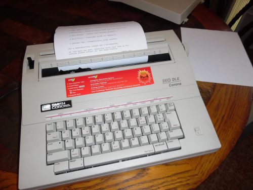 Smith Corona 250 DLE Electronic Typewriter Word Processor w/Cover