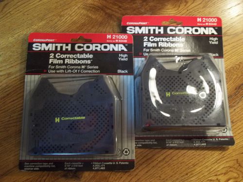 Lot of two (2) smith corona 2 correctable black film ribbons (new) h 21000 for sale