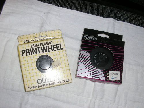 OLIVETTI PRINTWHEELS 2 FOR PRAXIS, UNDERWOOD, TES, ET, DY, PR TYPEWRITERS