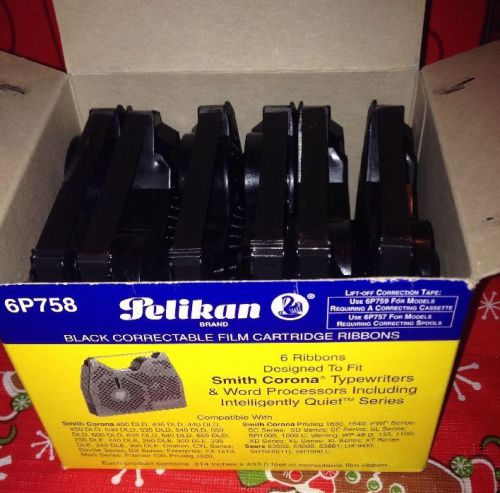 6 pk for Smith Corona Correctable Film Ribbon Cartridges by Pelikan NOS Made/USA