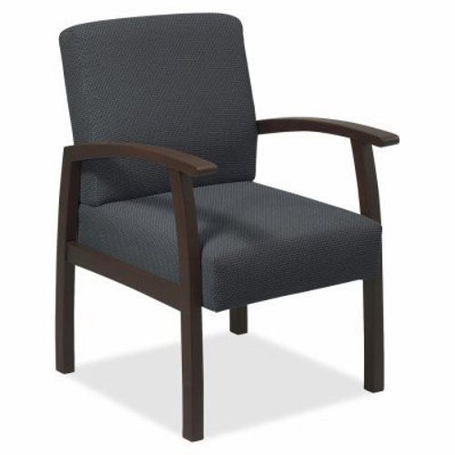 Lorell Guest Chairs, 24&#034;x25&#034;x35-1/2&#034;, Charcoal/Espresso frame (LLR68555)
