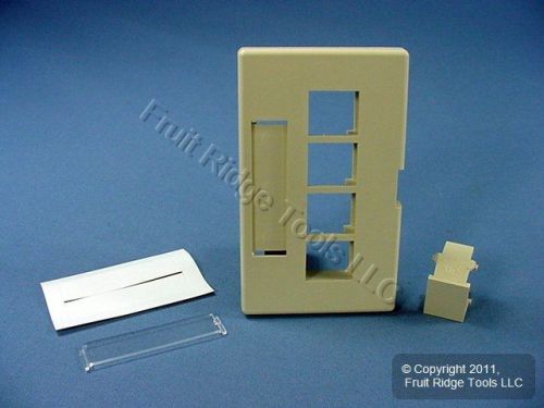 Leviton ivory 4-port quickport jack cubicle wallplate for sale