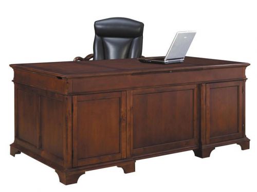 Executive double pedestal cherry office desk for sale