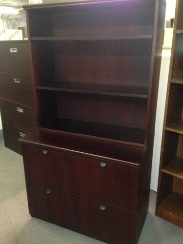 2 drawer lateral sz file cabinet w/ open hutch/bookcase by kimball office furnit for sale
