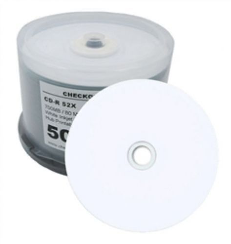 50 Premium 52X CD-R 80min 700MB GLOSSY White Inkjet Hub Printable