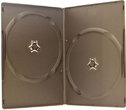 NEW Yens® 100 SLIM Black Double DVD Cases 7MM
