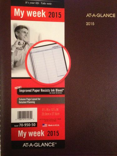 AT-A-GLANCE 2015 MY WEEK #70-950-50 PROFESSIONAL APPOINTMENTS PLANNER BURGUNDY