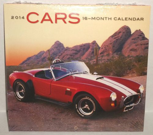 2014 Wall MINI Calendar CLASSIC CARS 16 Month Man Cave Sport Boy 11&#034; Length Open