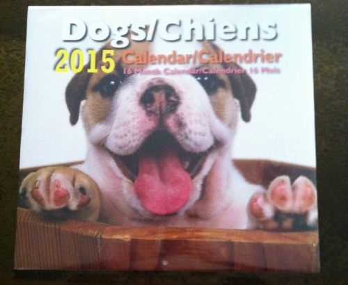 2015 Wall Desk 16 Month Calendar - Dogs - Brand New