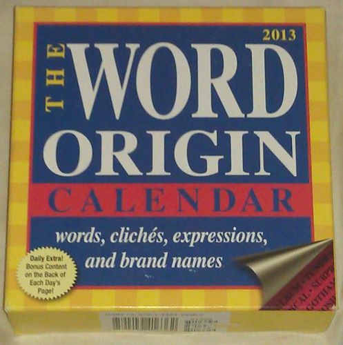 The WORD ORIGIN 2013 Daily Box CALENDAR SUDOKU TRIVIA Jokes PUZZLES