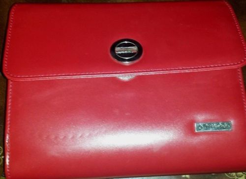 Red Franklin Covey planner,organizer,binder with zipper,pockets &amp; closure clasp