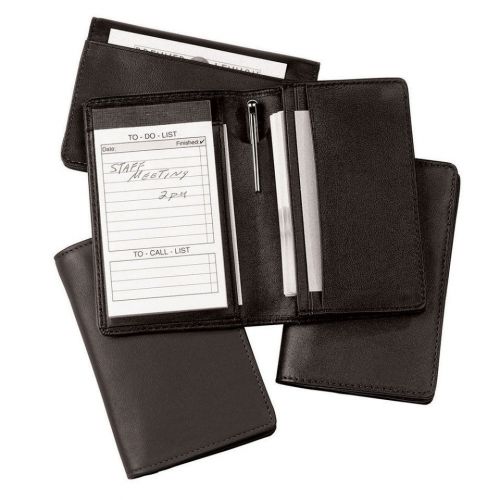 Royce leather deluxe note jotter organizer - black for sale