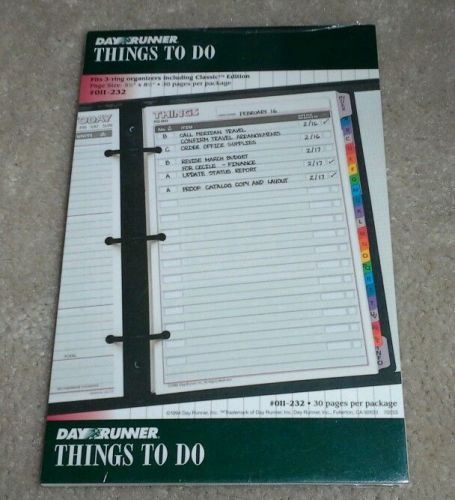 Dayrunner Things To Do Refill Classic Edition 011-232 (3) ring binder 30 pages
